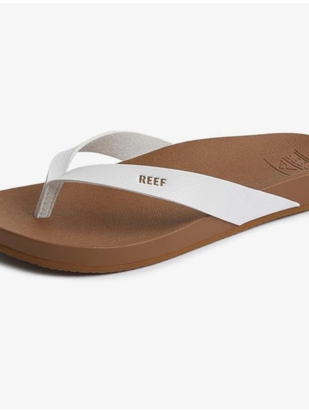 Reef White Strap Brown Footbed Flip-Flop Sandal
